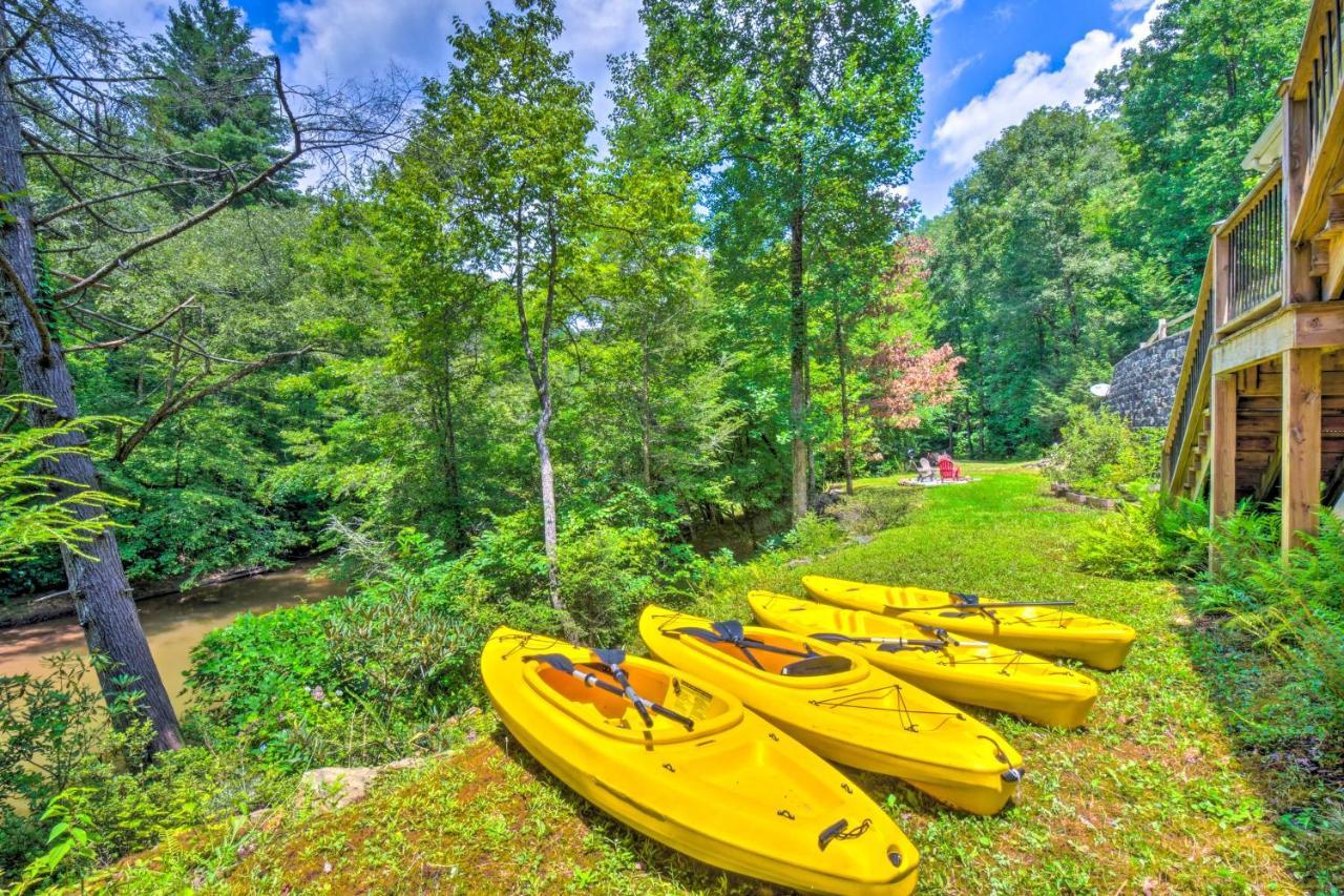 Cozy Riverside Dahlonega Home With Kayaks And Fire Pit Esterno foto